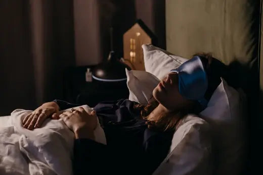 woman sleeping with magnesium supplements